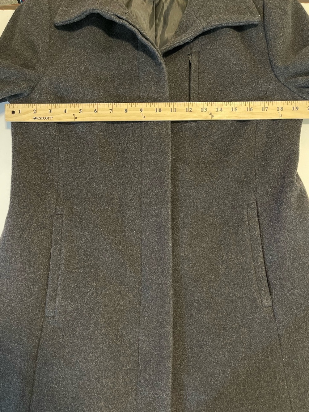 Vintage H&M Coat Overcoat Gray Size 12 Wool Cashmere Dark Academia Minimalist - Picture 6 of 16